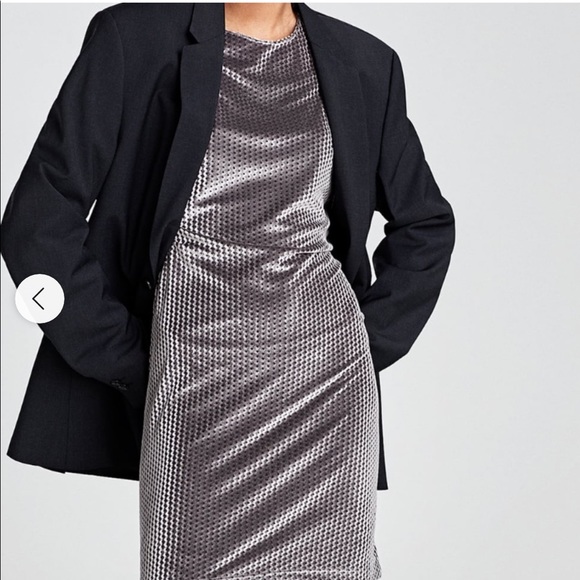 Zara Dresses & Skirts - Zara Grey Mini Velvet Dress Tunic - Small